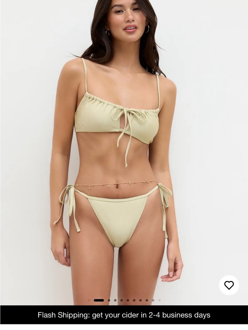 Cider Light Beige Tie-Front Bikini Set